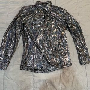 Men’s faux snakeskin disco shirt